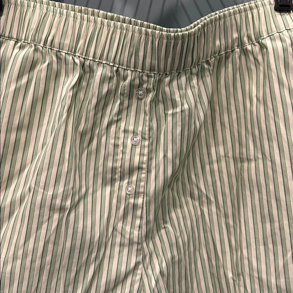 Topshop Green and White Striped boxer Shorts